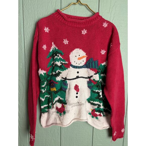 Vintage Croft & Barrow Snowman Christmas Sweater Women’s Medium - Picture 1 of 6